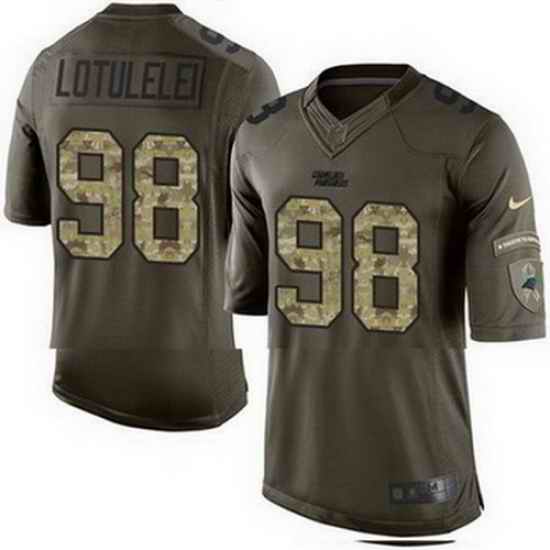 Nike Panthers #98 Star Lotulelei Green Mens Stitched NFL Limited Salute to Service Jersey